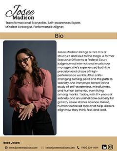Speaker biography page preview for keynote speaker Josee Madison